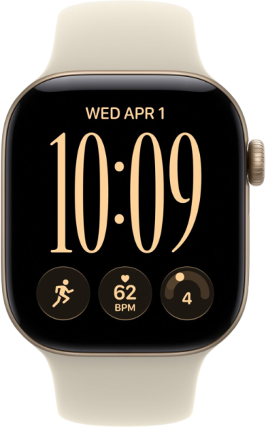 Apple Watch Series 12 46mm Aluminum Light Gold Case Sand Sport Band S/M
